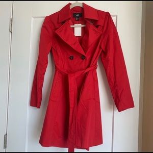 H&M Red Trench Coat